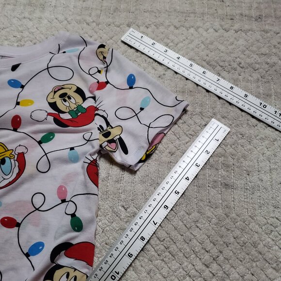 Disney Mickey Mouse and Friends Christmas Lights Juniors Top Size S 3-5 - Picture 7 of 7